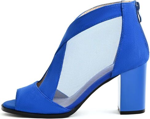 Cut Out Mesh Sandals High Block Heels Peep Toe Summer Ankle Boots in Saudi Arabia