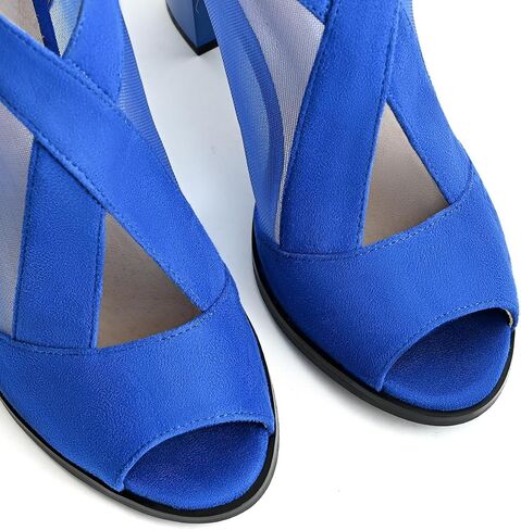 Cut Out Mesh Sandals High Block Heels Peep Toe Summer Ankle Boots in Saudi Arabia
