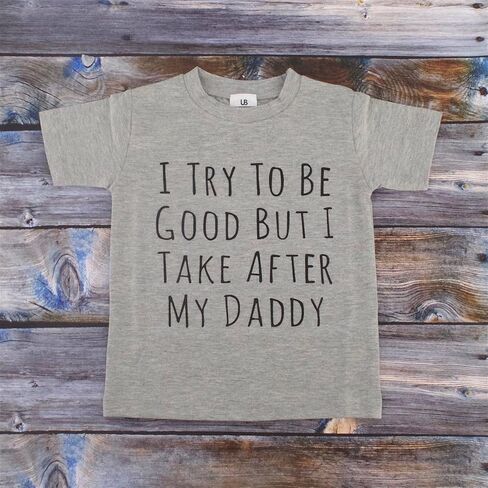 فريدة من نوعها لآباء الأولاد الصبيان فريد من نوعها أطفال مضحكين ، يأخذون قميصًا بعد أبي (4T) رمادي in Kuwait