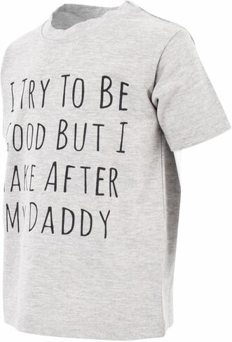 فريدة من نوعها لآباء الأولاد الصبيان فريد من نوعها أطفال مضحكين ، يأخذون قميصًا بعد أبي (4T) رمادي in Kuwait