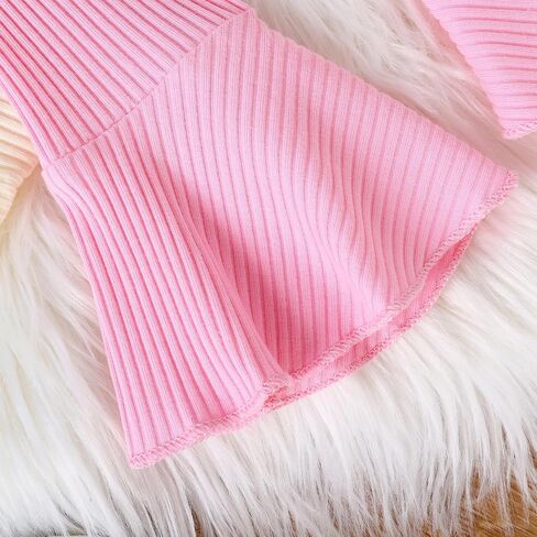 Little Sister Newborn Outfits Lil Sis Embroidery Romper Knit Ribbed Jumpsuit Bell Bottoms Baby Coming Home Outfit in Saudi Arabia