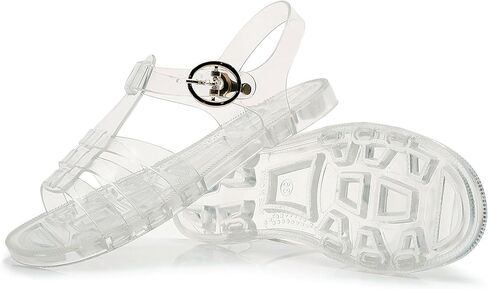 Toddler Sandals Jelly Shoes Girls Unisex Boy Flat Retro Slides Clear Kids Water Slippers Slingback Summer Beach Size 8 Adjustable Buckle Glitter Dress Soft in Kuwait