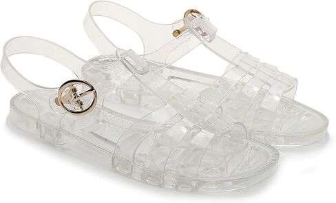 Toddler Sandals Jelly Shoes Girls Unisex Boy Flat Retro Slides Clear Kids Water Slippers Slingback Summer Beach Size 8 Adjustable Buckle Glitter Dress Soft in Kuwait