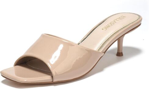 Women's Kitten Heels Sandals Low Heels Slip On Slides 2 Inch Heeled Square Open Toe Sandals for Women in Saudi Arabia