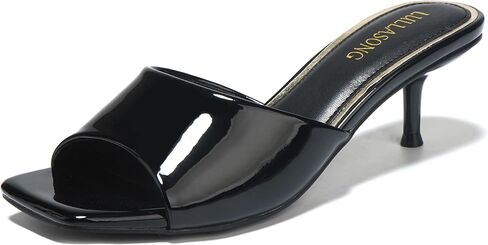 Women's Kitten Heels Sandals Low Heels Slip On Slides 2 Inch Heeled Square Open Toe Sandals for Women in Saudi Arabia