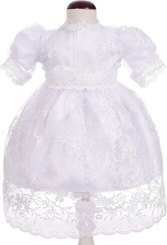 Lito Angels Baby Girls مقرض ثوب معمودية التعميد مع كيب بونيت in Kuwait