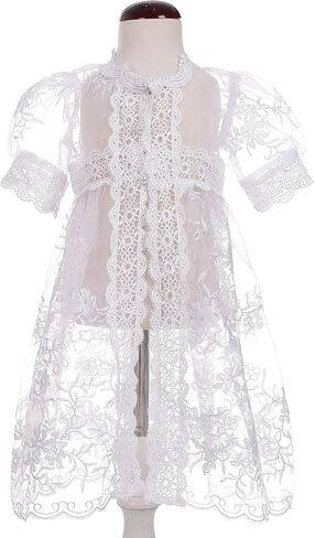 Lito Angels Baby Girls مقرض ثوب معمودية التعميد مع كيب بونيت in Kuwait