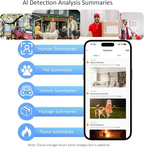 كاميرات الأمان اللاسلكية في الهواء الطلق ، نظام أمن المنزل 2K/3MP QHD 4 كام مع عرض 130 درجة ، الرؤية الليلية ، الأضواء ، IP65 مقاوم للماء ، دعم Alexa ، 2.4 جيجا هرتز و 5 جيجا هرتز ، سحابة/SD in Kuwait