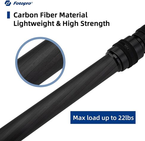 Fotopro Carbon Fiber Tripod Tubod 12 "/31cm 3-Section Tripod Center Colled Max Load 11 lbs in Kuwait