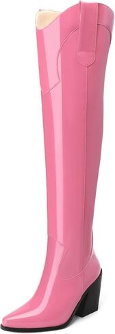 أحذية Movinsteps عالية الأحذية للنساء فوق أحذية الركبة براءات براءة اختراع مكتنزة عالية من إصبع القدم المسحوب على الأحذية الطويلة الأنيقة الأزياء الكلاسيكية طويلة القامة in Kuwait