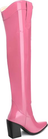 أحذية Movinsteps عالية الأحذية للنساء فوق أحذية الركبة براءات براءة اختراع مكتنزة عالية من إصبع القدم المسحوب على الأحذية الطويلة الأنيقة الأزياء الكلاسيكية طويلة القامة in Kuwait