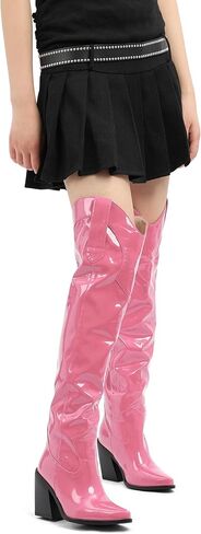 أحذية Movinsteps عالية الأحذية للنساء فوق أحذية الركبة براءات براءة اختراع مكتنزة عالية من إصبع القدم المسحوب على الأحذية الطويلة الأنيقة الأزياء الكلاسيكية طويلة القامة in Kuwait