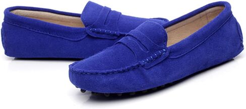 Anufer Women's Classic Suede/Fabric Penny Loafers Comfort Handmade Mocasins in Kuwait