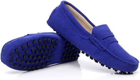 Anufer Women's Classic Suede/Fabric Penny Loafers Comfort Handmade Mocasins in Kuwait