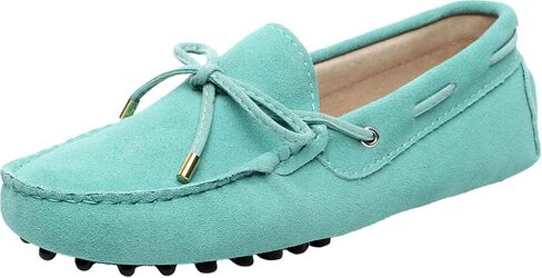 Anufer Women's Classic Suede/Fabric Penny Loafers Comfort Handmade Mocasins in Kuwait