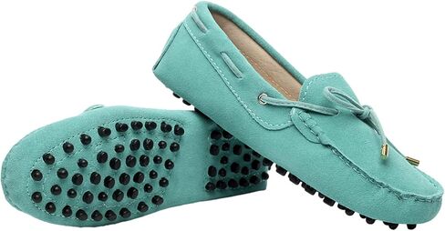 Anufer Women's Classic Suede/Fabric Penny Loafers Comfort Handmade Mocasins in Kuwait