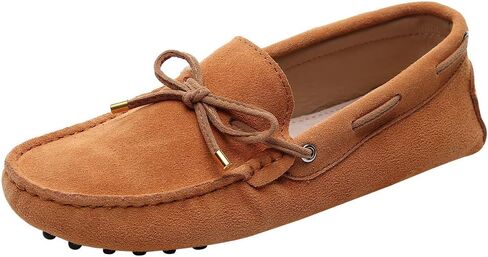 Anufer Women's Classic Suede/Fabric Penny Loafers Comfort Handmade Mocasins in Kuwait