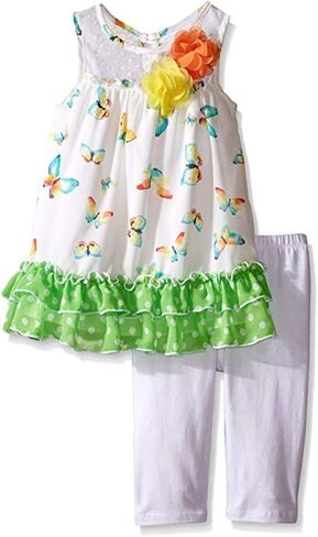 Bonnie Jean Girl's Valentine's Day Outfit - Pink Heart Leggings Set for Baby, Toddler and Little Girls in Saudi Arabia