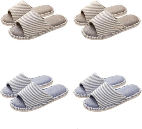Womens Slipper House Slippers Men,4 Pairs Spa Slippers, Non Slip Disposable Slippers for Guest Washable Guest Slippers Travel Slippers Slide Slipper Bride Slippers with 4 Different Sizes in Kuwait
