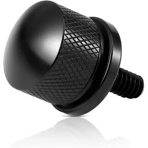 Black Stainless Knurled Fender Rear Seat Bolt Screw 1/4"-20 Thread Quick Install Compatible with Harley Davidson Touring Softail Dyna Sportster CVO Fatbob 1996-2024