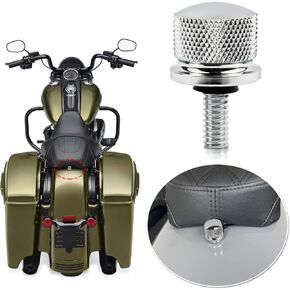PSLER Fender Mounting Aluminum Seat Bolt Screw Cover Knob Kit for Touring Sportster Touring Road King Electra Street Glide 1996-2022, Chrome