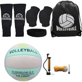 All in One Volleyball Set, Include Volleyball Knee Pads Volleyball Arm Sleeves Sport Headband Drawstring Bag for Women Teens Girls Volleyball Gifts