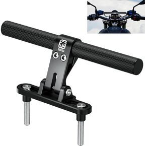 BRCOVAN Carbon Fiber Cross Bar for Motorcycle Front Fork Stem with Solid Aluminum Alloy Mounting Base, Adjustable Angle Design Handlebar Extender Extension, Length 240mm, Diameter 22mm