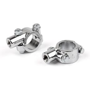 MAH HORNETS Handlebar Rearview Mirror Mount 1.0 inch Holder Clamp Aluminum (25mm Diameter) Mirror Thread Motorcycle Bike Handle Bar 10mm Mirror Thread Mount Holder Clamp Adaptor Chrome (2Pcs)