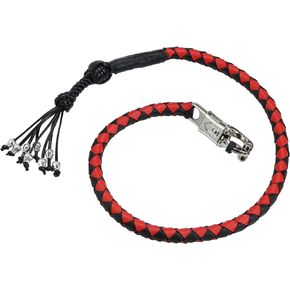 Biker Whip 42" Motorcycle Get Back Whip, Handlebar Accessories for motorbike, Genuine Leather Whips for Motorcycles