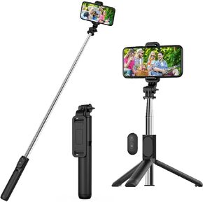 Portable Travel Selfie Stick Tripod, 3 in 1 Extendable Selfie Stick Phone Holder for iPhone 15/15pro 14/13/13 Pro/13 Pro Max/12/12 Pro/X/XR/XS/8/7/6S,Android Samsung Smartphone