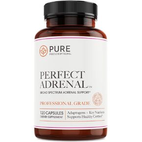 Perfect Adrenal Support Supplement with Vitamin, B6 for Increased Stamina, Promoted Fatigue Relief, Adrenal Function & Immune System Support - USA Made - 120 Count