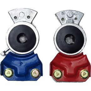 Road Superior Truck Parts Gladhand Set with Screens - Blue & Red Service and Emergency Glad Hand Set