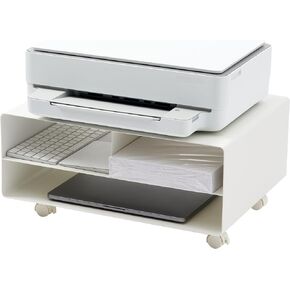 Desktop Printer Stand - Computer Accessory Office Organizer Steel One Size Black