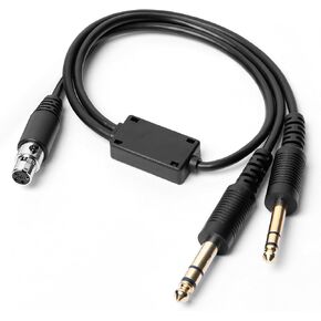 Mini XLR Military Headset to GA Dual Plugs Headset Adapter Cable for David Clark Avcomm ASA ect Headsets with Mini XLR 5-Pin Plug