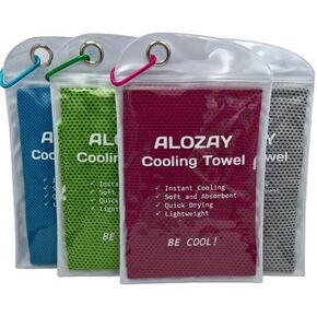 4 Pack Cooling Towels for Neck and Face (40"x 12"), Ice Towel for Instant Cooling Relief, Microfiber Cooling Towel for Yoga, Golf, Gym, Running, Workout, Hiking, Travel, Camping, Hiking