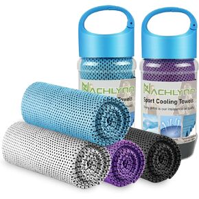NACHLYNN 2pcs Cooling Towels for Neck and Face 40"x12" Cool Towels for Neck Instant Cooling Towel Soft Breathable Cold Towels for Hot Weather Yoga Sports Running Fitness Workout Camping Golf