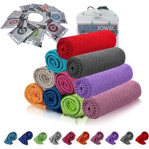 [10 Pack] Cooling Towel, Ice Sports Towel, Cool Towel for Instant Cooling,for Yoga, Travel, Golf, Gym,Camping, Fitness, Running, Workout & More Activities (35"x12")