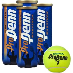 Penn Pro Marathon Extra-Duty Tennis Balls, 3 Ball Can (4-Pack)