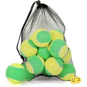12 or 18 Pack Tennis Balls for Kids 25%-50% Low Compression Stage Tennis Ball for Beginners Youth Kids Training Practicing with Mesh Bag Easy to Transport in Kuwait