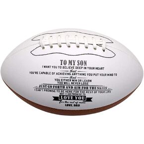wompolle to My Son Love You from Engraved American Football Gift for Your Son Anniversary Birthday Christams Graduation Gift to Fan Quote Mom dad