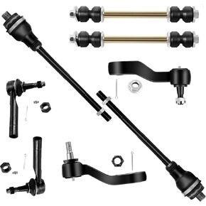 SCITOO 8pcs Suspension Kit 2 Sway Bar 2 Outer 2 Inner Tie Rod 1 Idler 1 Pitman Arm-4 Grooves For Cadillac Escalade For Chevy Avalanche 1500 Silverado 1500 Suburban 1500 Tahoe For GMC Sierra 1500 Yukon