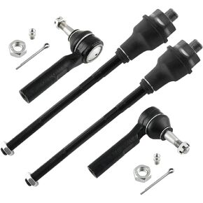 Front Inner and Outer Tie Rod Ends Kit fits for Chevy Silverado/GMC Sierra 1500 2500, Chevrolet Tahoe Suburban Avalanche, GMC Yukon XL,Cadillac Escalade Suspension Kit ES3488 ES3493 4pc
