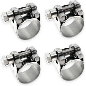 Heavy Duty Hose Clamps, Stainless Steel T-Bolt Clamp, Adjustable Range 17-19 mm, Solid T-nuts and Wide Band for High Pressure Application (0.67-0.75 inch, 4 pack)