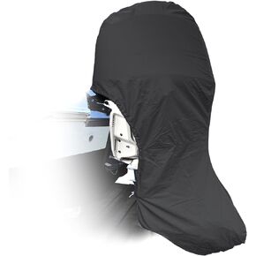 SavvyCraft Heavy Duty Outboard Motor Cover, Waterproof 600D Polyester Full Size Boat Engine Cover for Motor up to 5 HP Black Color