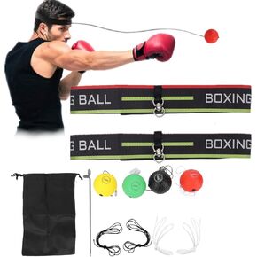 Reaction Ball Set, Boxing Reflex Ball for Adjustable Headband Reflex Ball Set for Novice Improving Speed Reactions Hand Eye Coordination Training