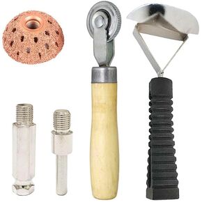 Tire Repair Tools Tire Buffing Wheels 42 mm Tungsten Steel Buffing Wheel with Tire Patch Roller Scraping Cutter for Car Tire Grinding Polishing Accessories Kit