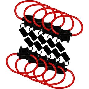 10 Pack - EPAuto 12V-DC ATC/ATO 12 AWG In-Line Fuse Holder for 30A fuses