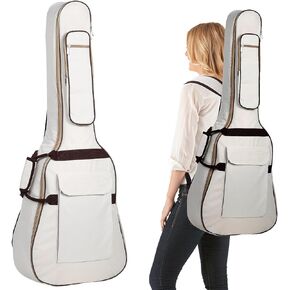Vaguelly Acoustic Guitar Case for 40 41 Guitars 0.5 Inch Extra Foam Thick Guitar Bags,with Neck Pillow,Large Capacity Pocket