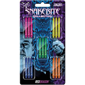 RED DRAGON Peter Wright Snakebite VRX Dart Shaft Collection 5 Sets Per Pack (15 shafts in Total)