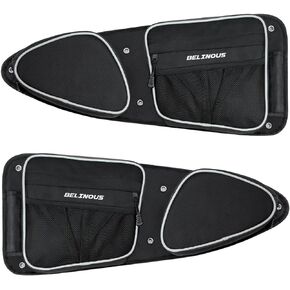 BELINOUS UTV Side Door Bag Compatible with RZR, Front Door Storage Bag with Knee Pad Compatible with Polaris RZR 2014-2022 XP XP4 Turbo 1000 900 (Black)